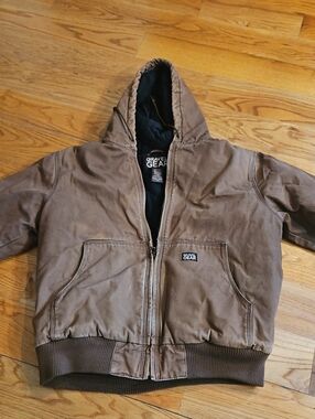 Gravel Gear Brown Hooded Work Jacket